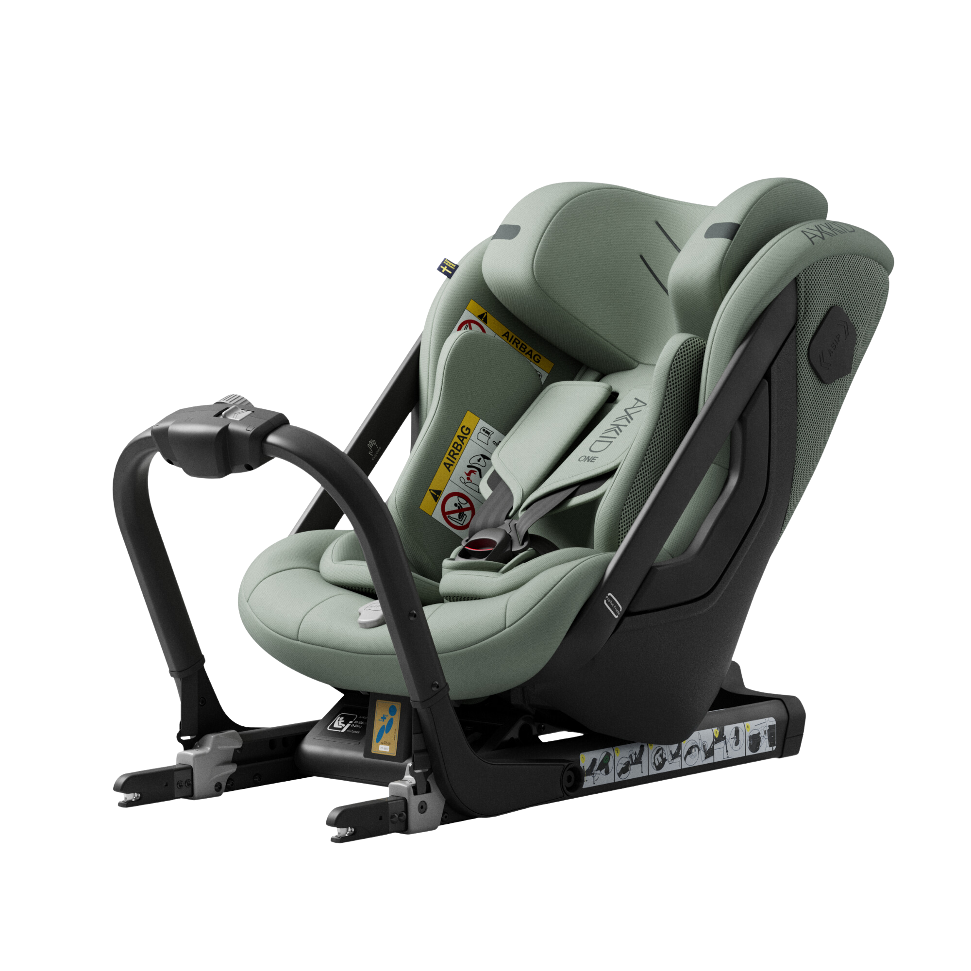 Axkid ONE+ 3 - Nordic Bloom Green - iSize 40-125 cm - 40-125 cm (Nyfödd till 7 år) - MamaMilla