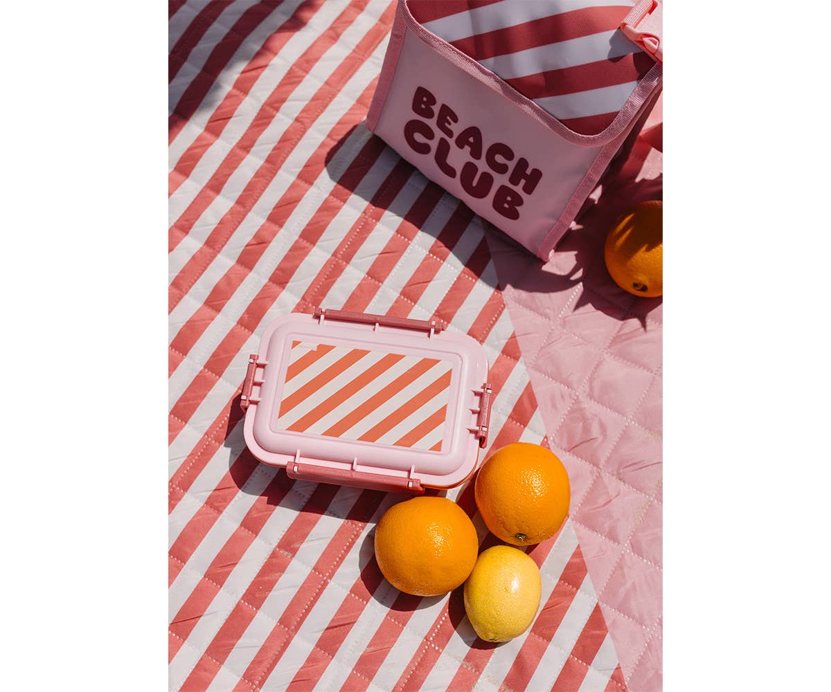 Tutete bento madkasse med gaffel - Stripes Bloom & Blush