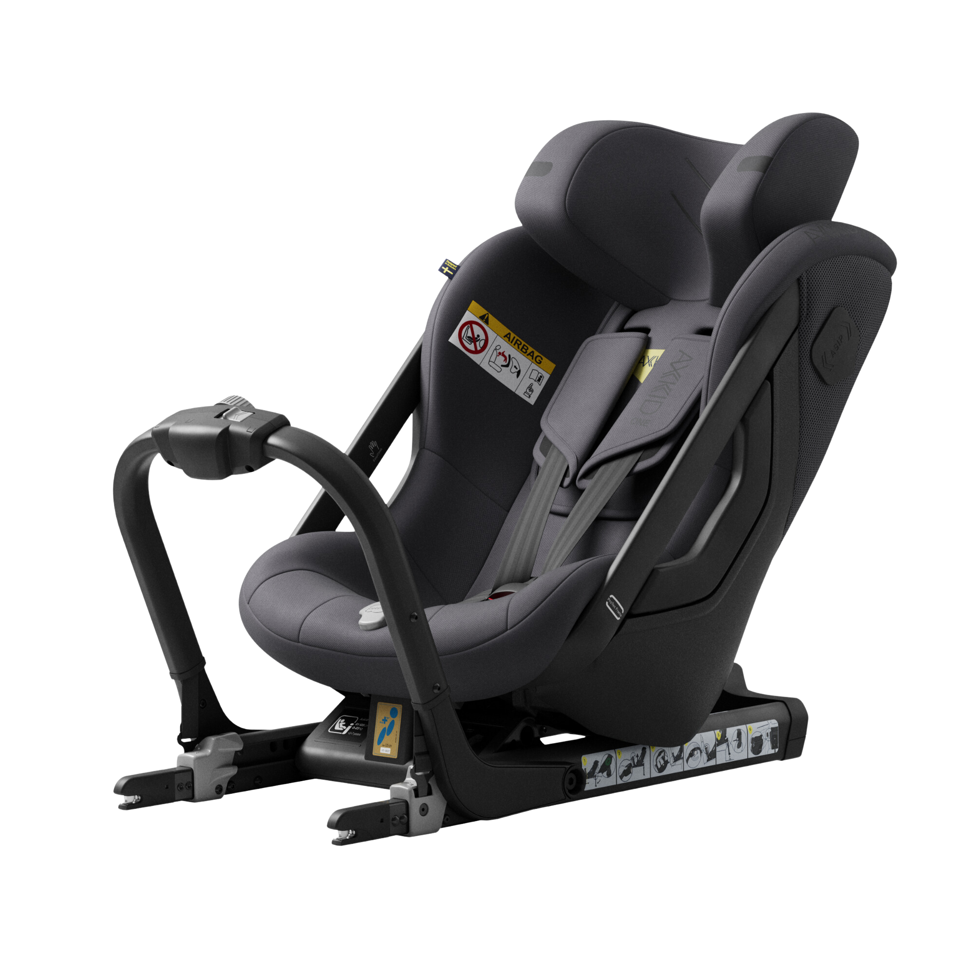 Axkid ONE 3 - Arctic Mist Grey - iSize 61-125 cm - 61-125 cm (3 månader till 7 år) - MamaMilla