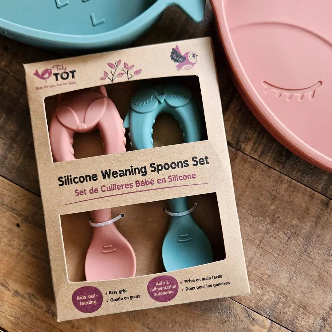 Tidy Tot silikonsked med handtag - 2 st - Bestick - MamaMilla