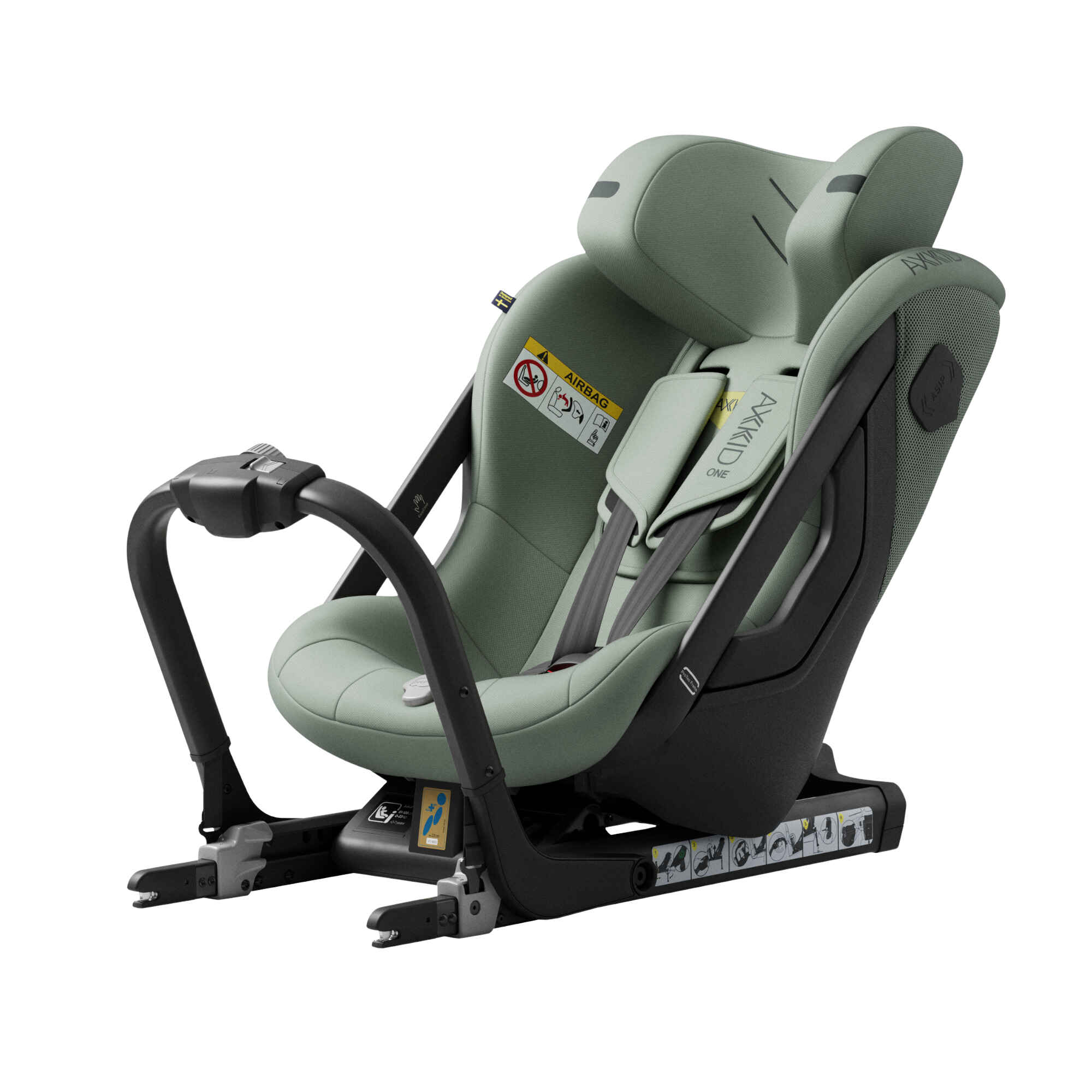 Axkid ONE+ 3 - Nordic Bloom Green - iSize 40-125 cm - 40-125 cm (Nyfödd till 7 år) - MamaMilla