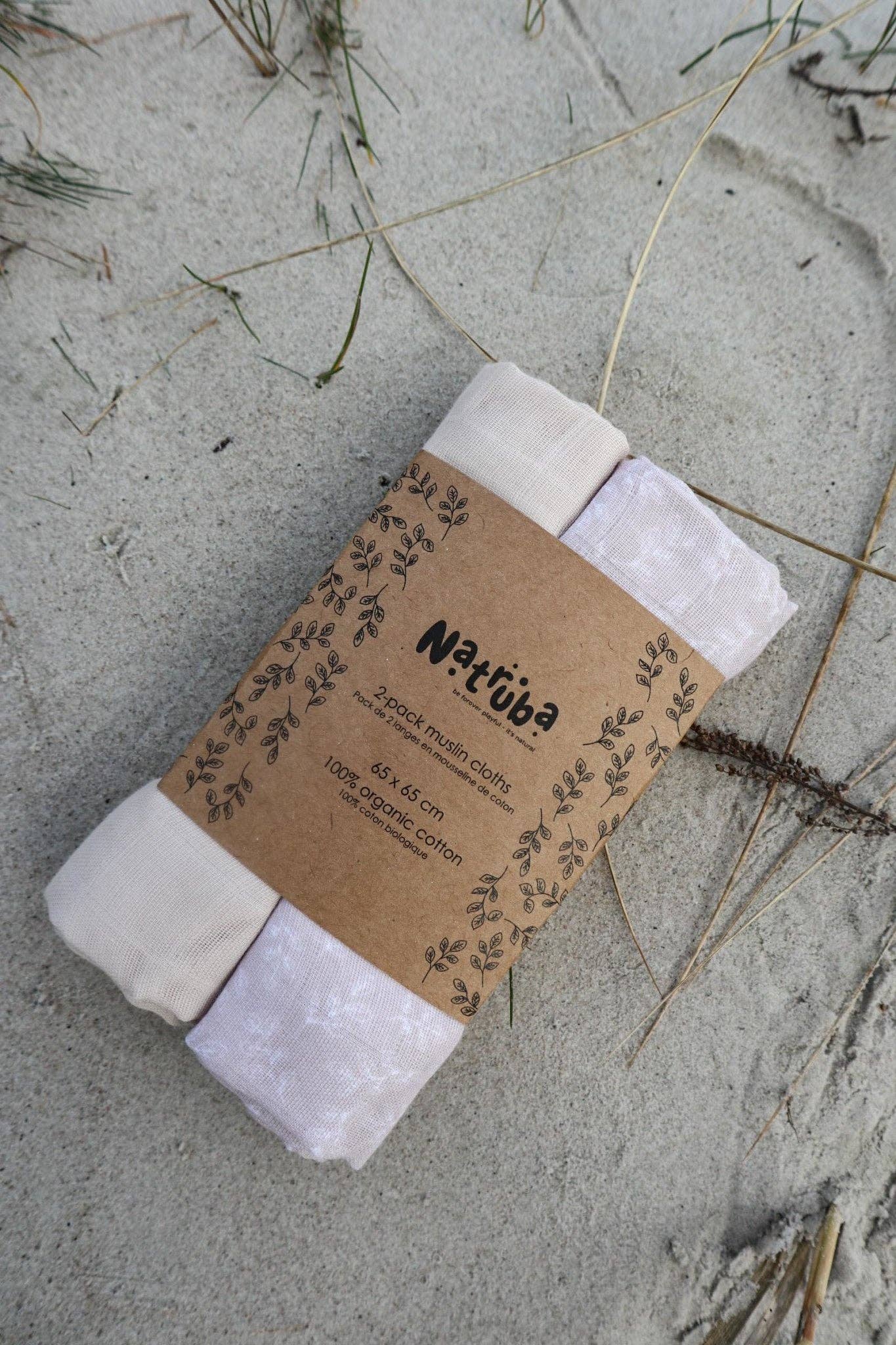 Natruba Tygblöjor i Ekologisk Muslin - 2 st - Kräm - Tygblöjor - MamaMilla