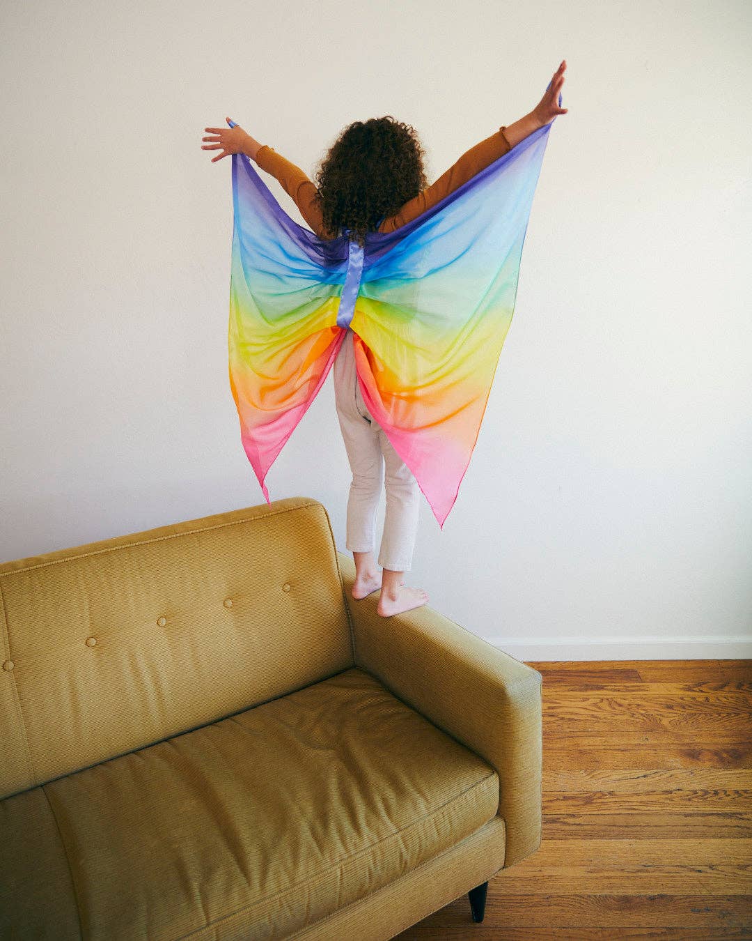 Sarahs Silk Silk Rainbow Wings - för Fairy Dress-Up Play - - MamaMilla