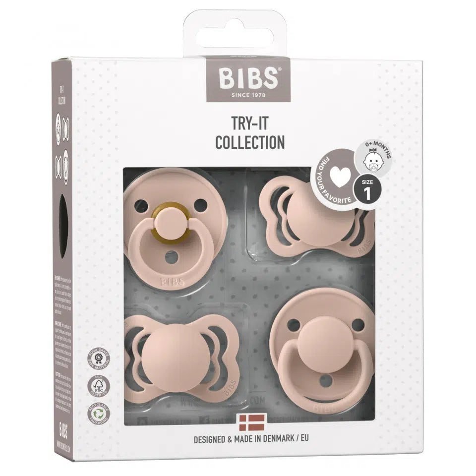 Bibs Try it - startpaket med nappar - Blush