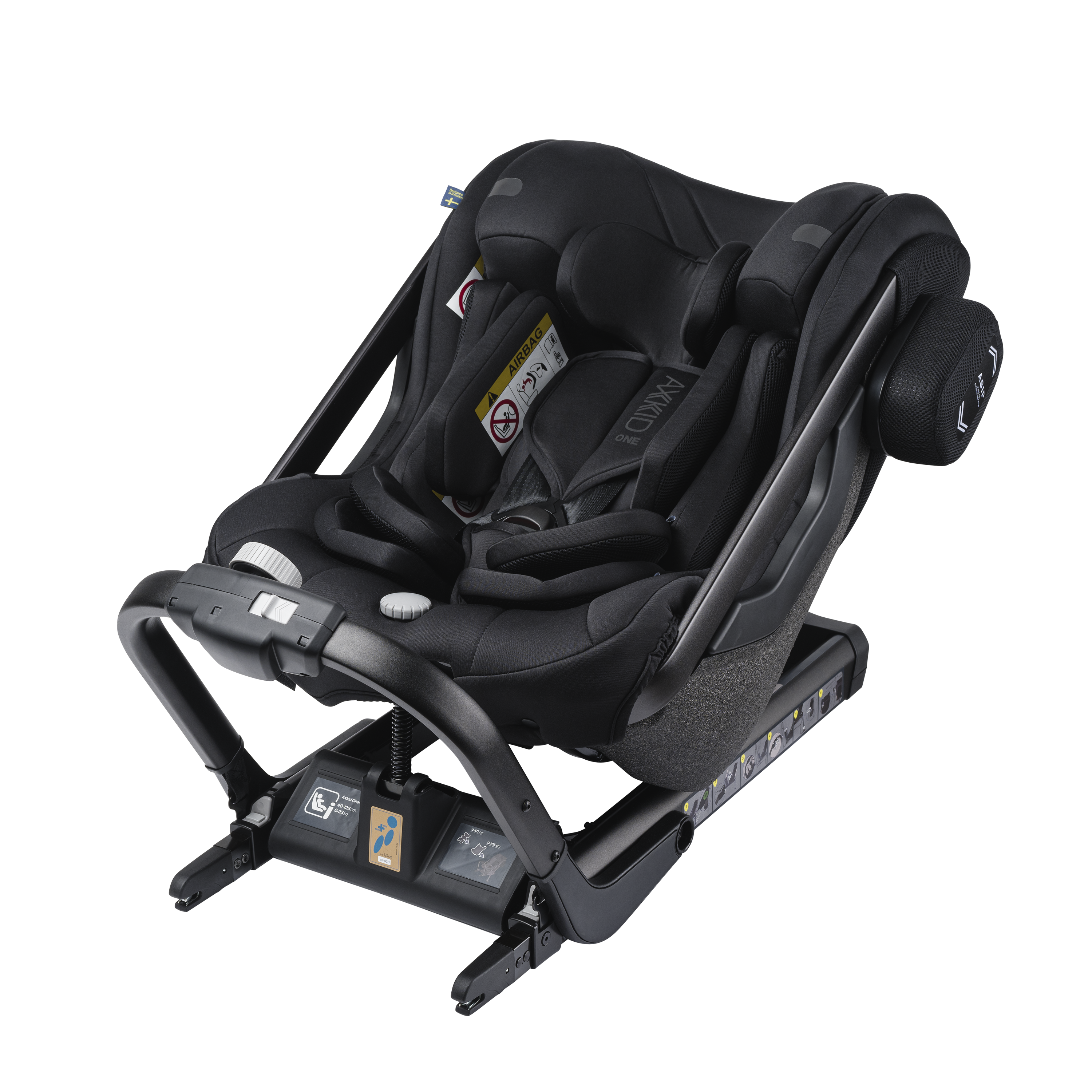 Axkid ONE+ 2 - Tjära - iSize 40-125 cm - 40-125 cm (Nyfödd till 7 år) - MamaMilla