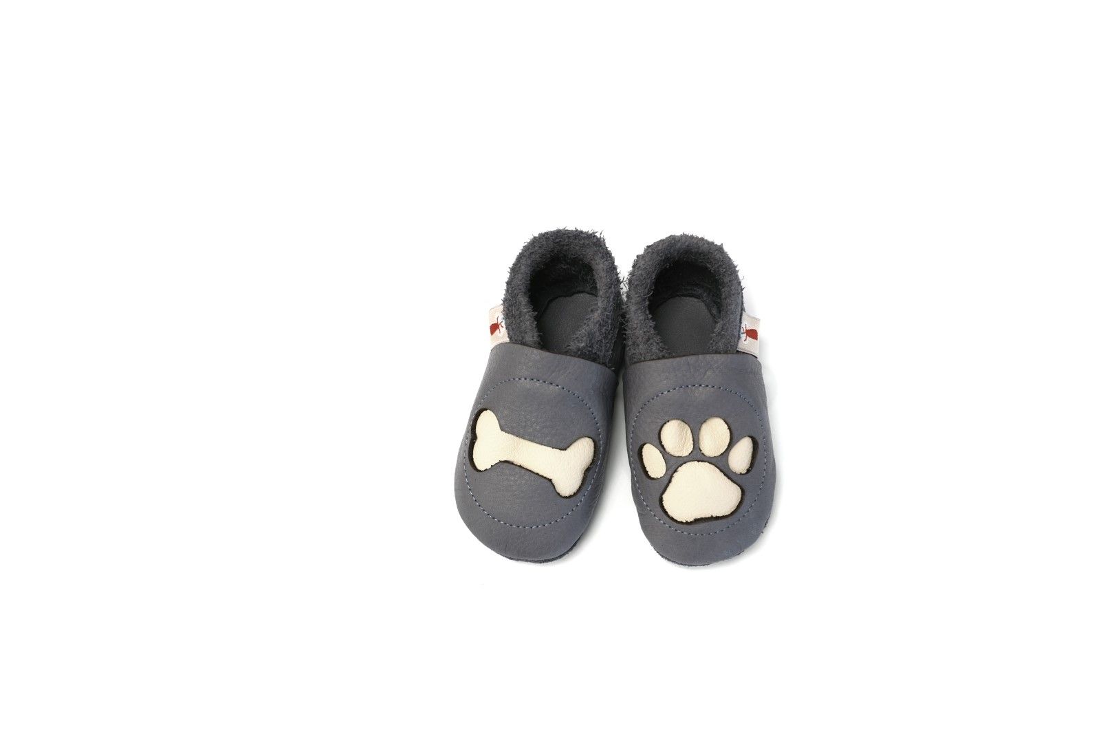 Baobaby Klassisk Babysko - Paw Grey L - - MamaMilla