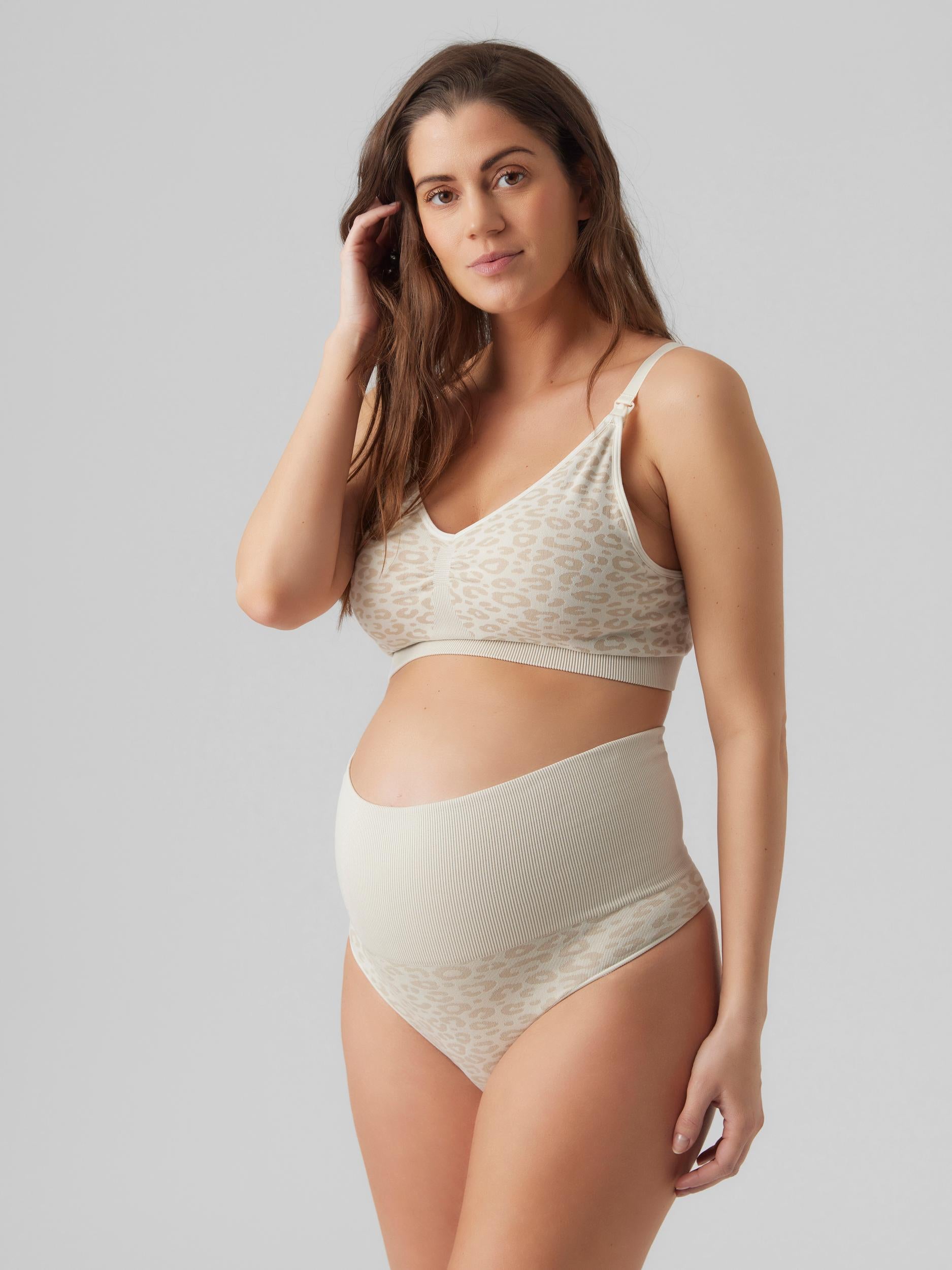 Mamalicious sömlösa graviditetstrosor med g-string 2-pack - Snövit Leo - Underkläder - MamaMilla