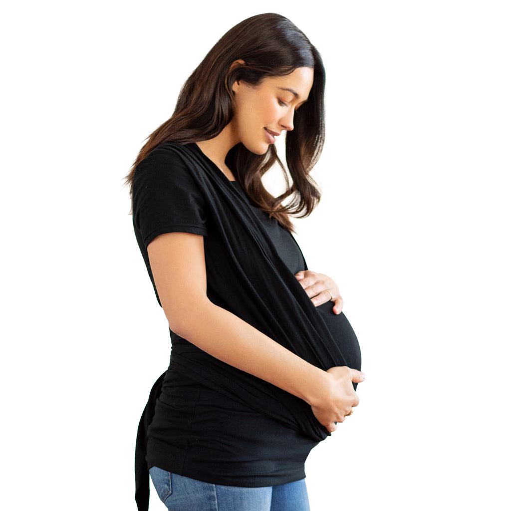 Moby Top med stöd och Wrap t-shirt Bump & Beyond - Svart - Stretch omslag - MamaMilla