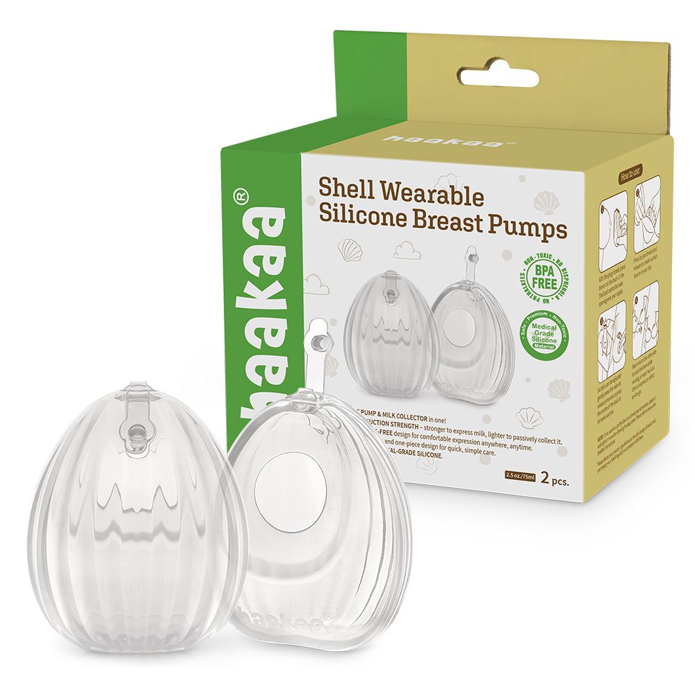 Haakaa Shell Bärbar silikonbröstpump 2 st 75ml - Mjölkuppsamlare - MamaMilla