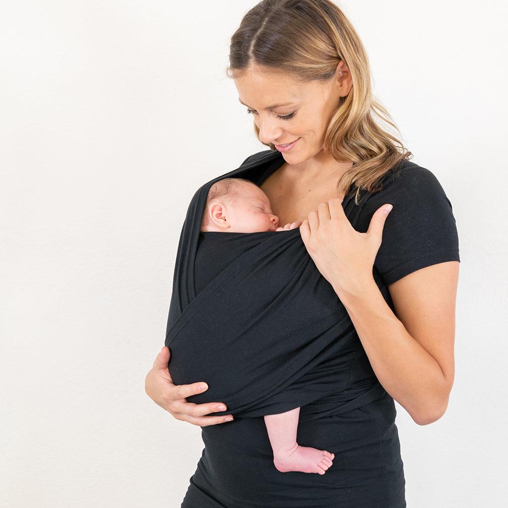 Moby Top med stöd och Wrap t-shirt Bump & Beyond - Svart - Stretch omslag - MamaMilla