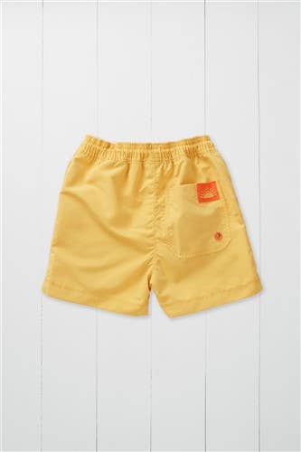 Grass & Air ochre lange badeshorts detaljer