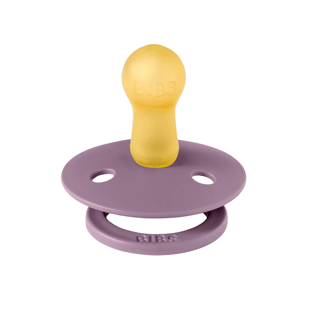 BIBS Color rund napp storlek 2, latex – Violet Sky/Mauve (2-pack) - MamaMilla