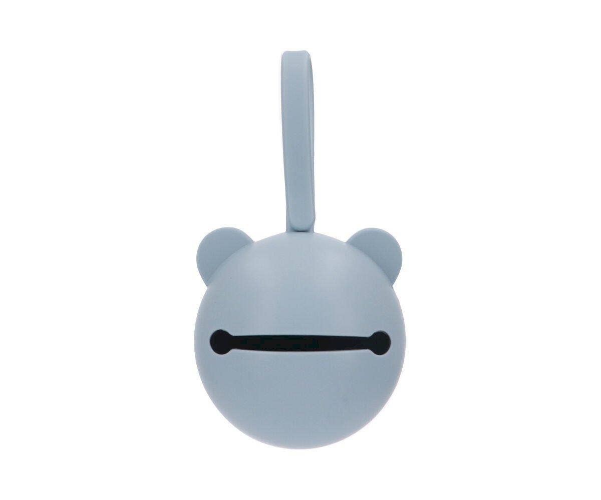 Tutete sutteetui i silikone med bjørn - Himmelblå