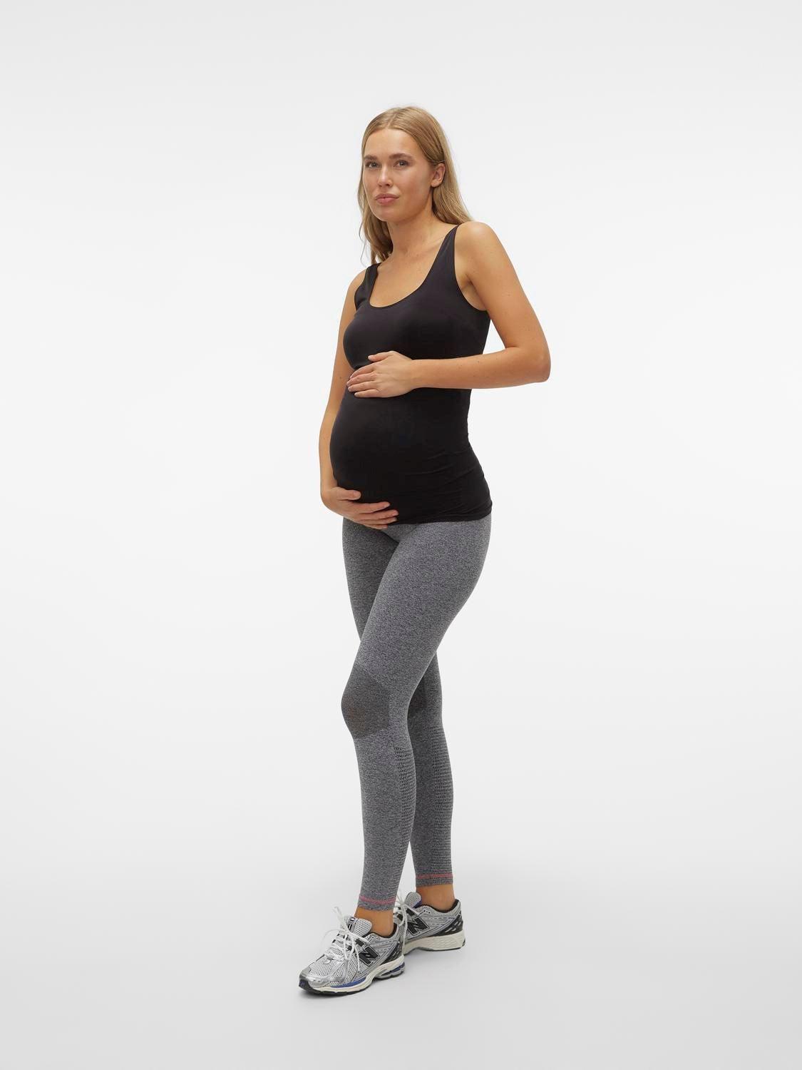 Mamalicious gravidträningsleggings - Grå ljung - Gravidkläder - MamaMilla