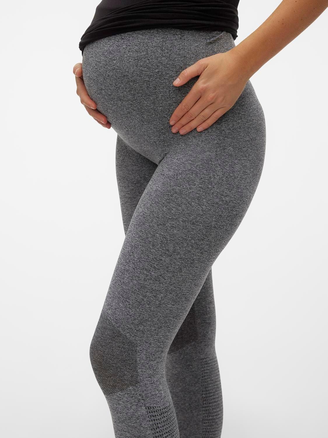 Mamalicious gravidträningsleggings - Grå ljung - Gravidkläder - MamaMilla