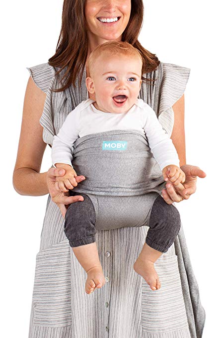 Moby - Fit Stretch Swaddle/Carrier - Heathered Gray - Stretch Swaddle - MamaMilla