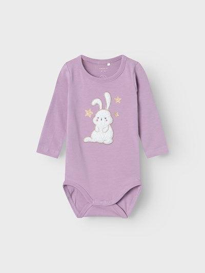 Name it body med glitterdetaljer - Solinne - Kanin - Lavender Mist - Body - MamaMilla