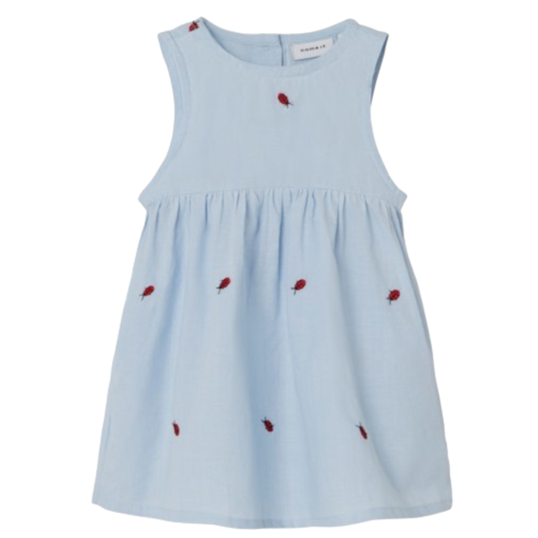 Name it Spencer Dress - Ferilla - Ladybird - Chambray Blue - Klänning - MamaMilla