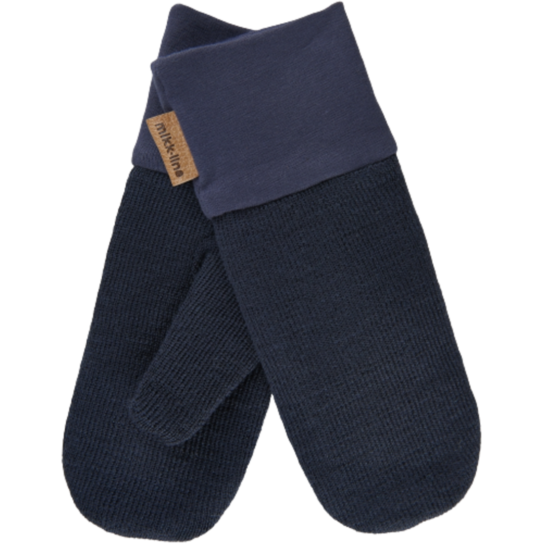 Mikk-Line stickade vantar Ull/Bomull - Dark Navy - vantar - MamaMilla