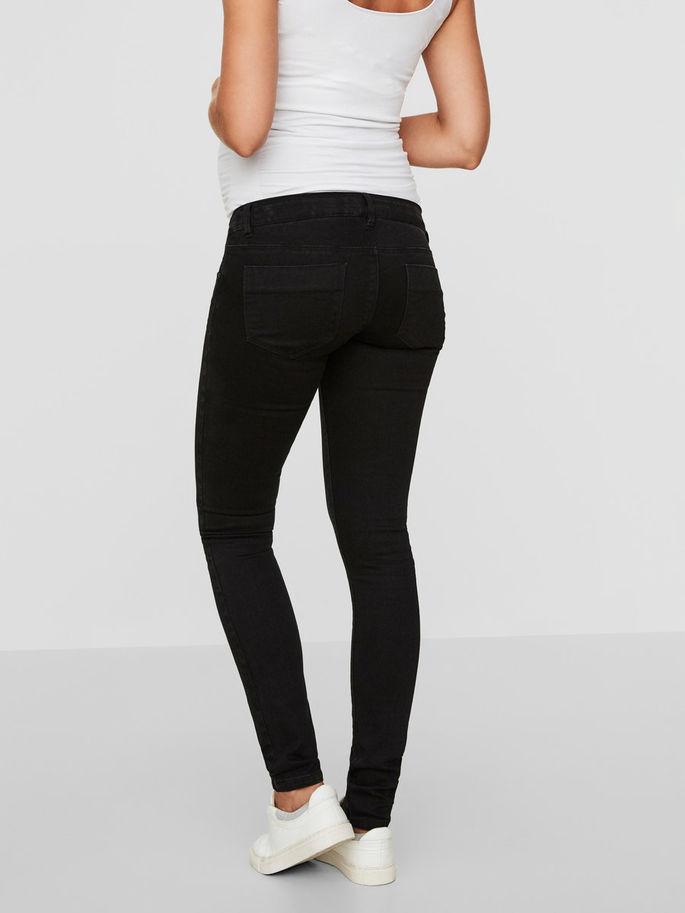 Mamalicious gravidjeans i slim fit - Svarta - Gravidkläder - MamaMilla