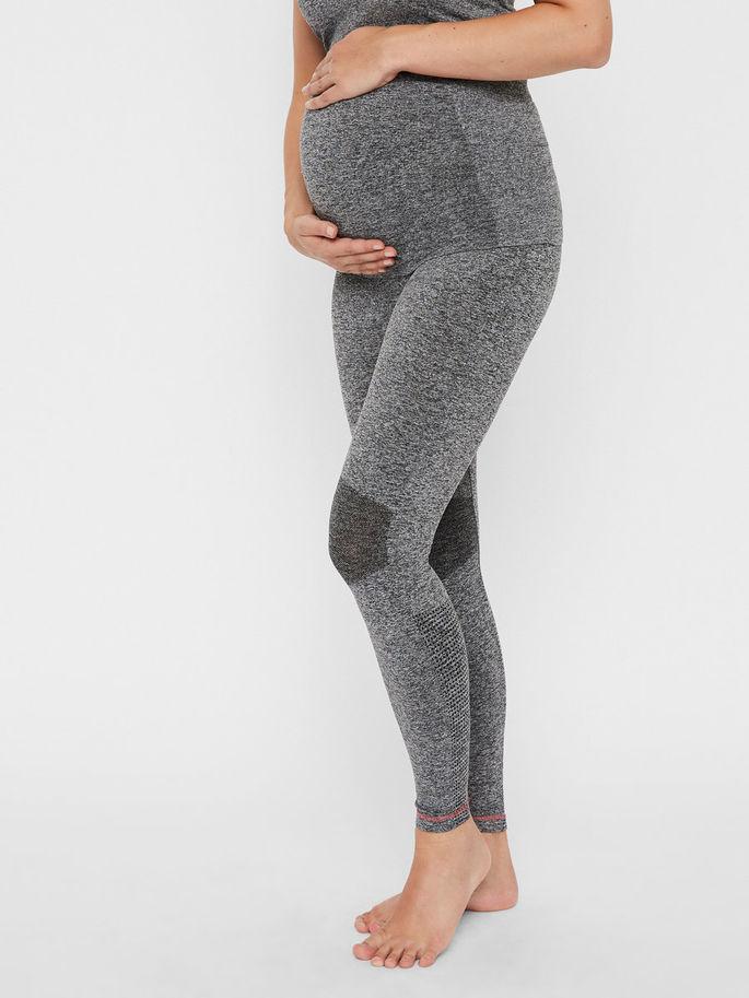 Mamalicious gravidträningsleggings - Grå ljung - Gravidkläder - MamaMilla
