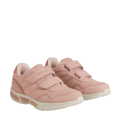 FANTASTISKA lätta sneakers med kardborre och ljus - Misty Rose - skor - MamaMilla