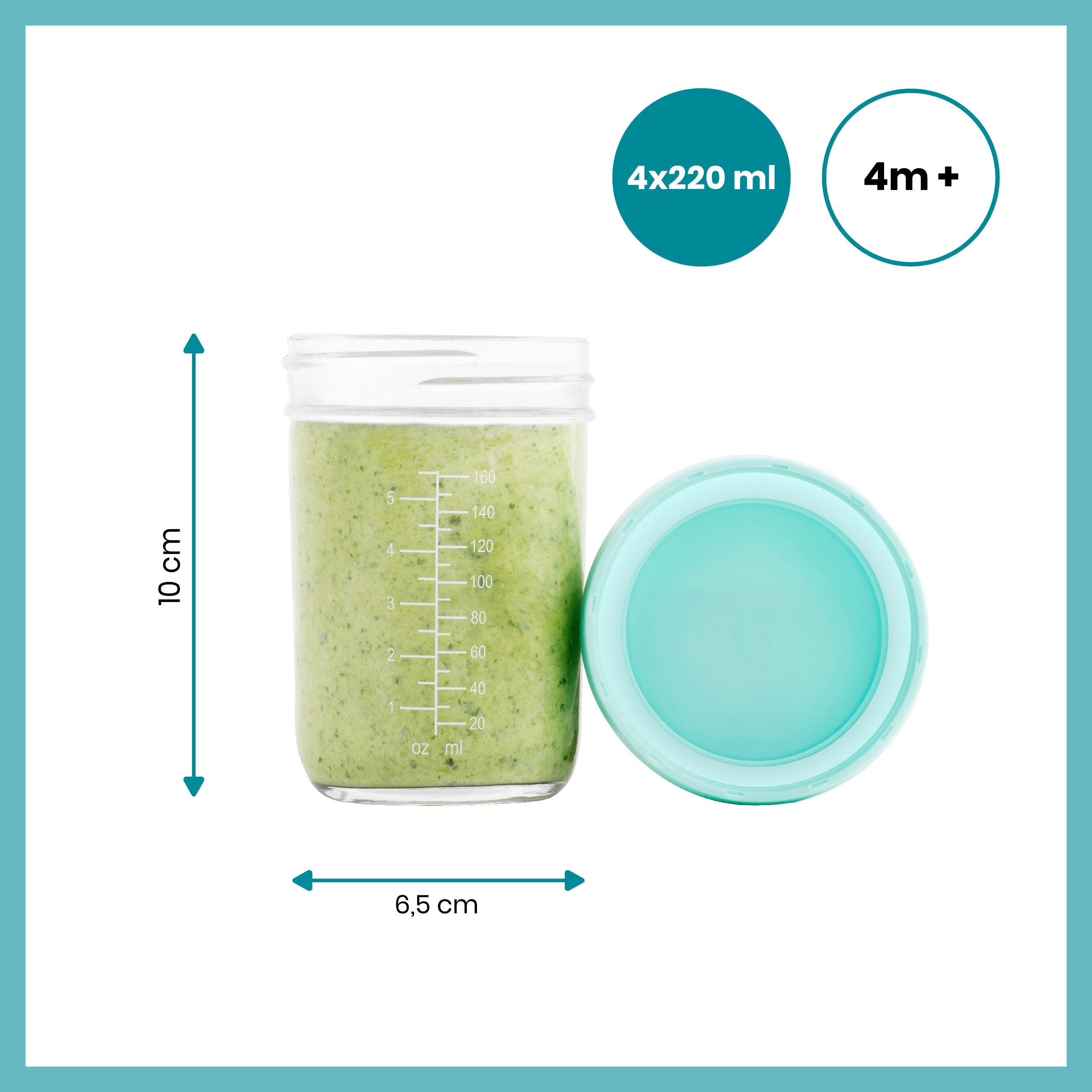 Babymoov glashinkar (4 st) - 240ml - Gröt - MamaMilla