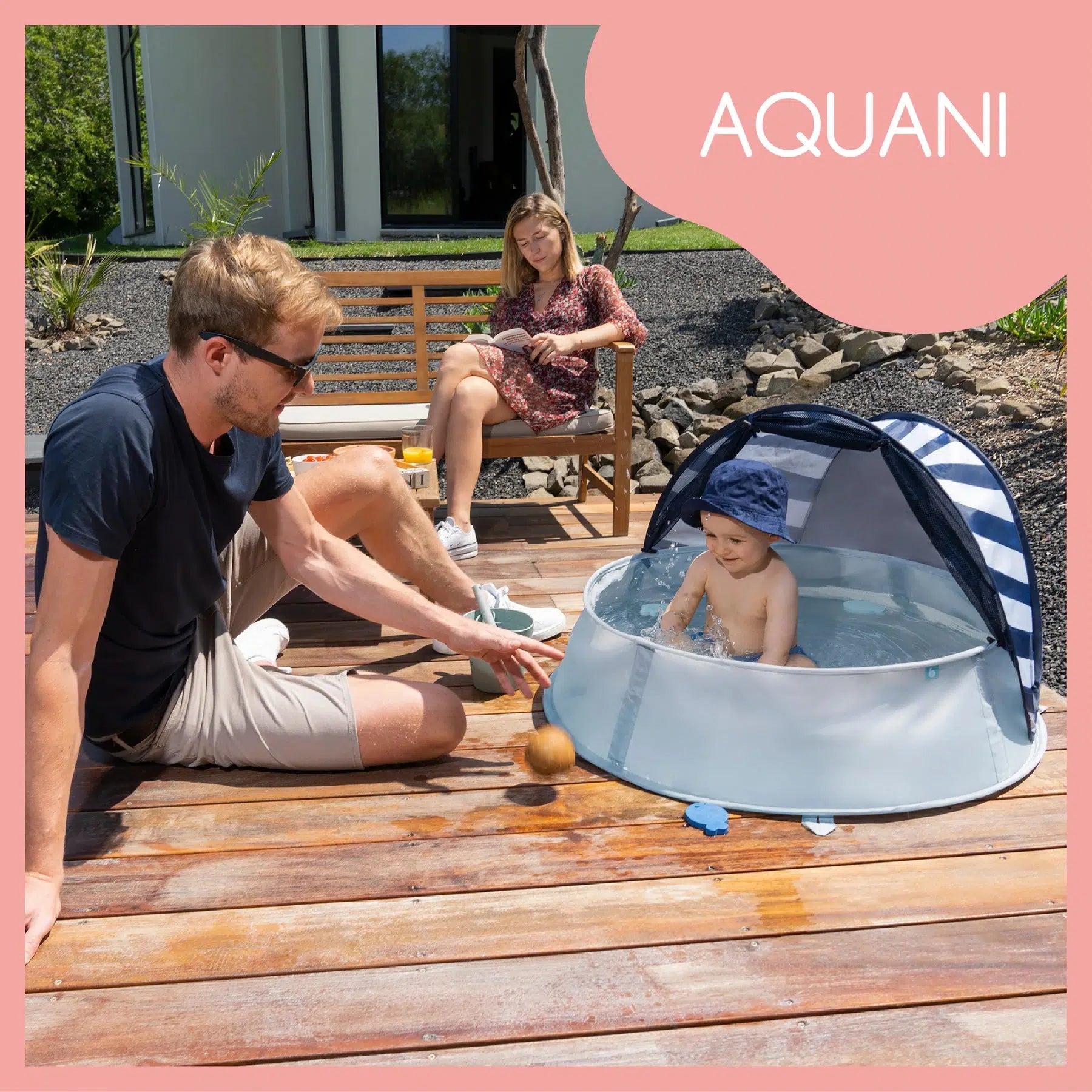 Babymoov 3in1 UV-tält - Mariniére Aquani - UV-tält - MamaMilla