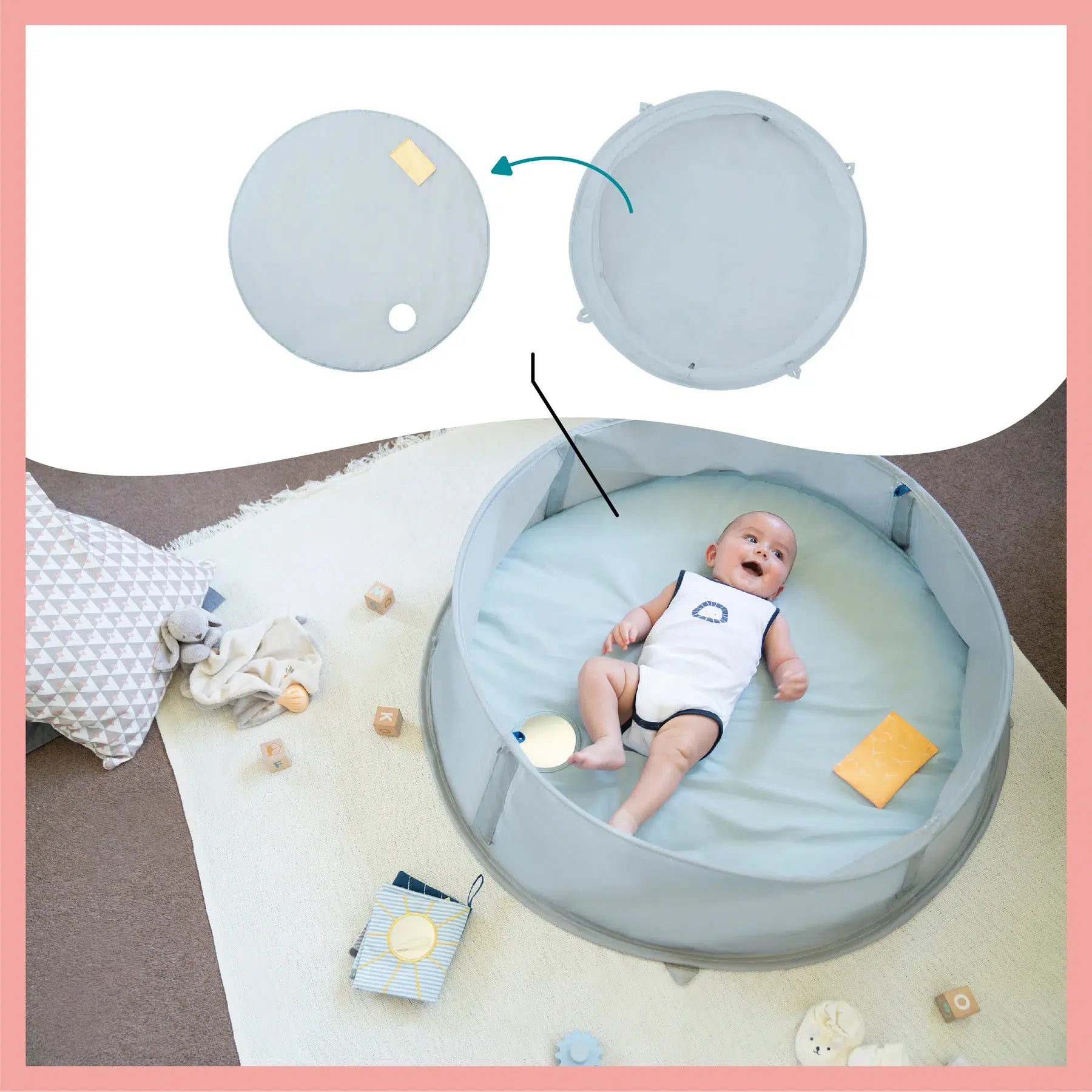 Babymoov 3in1 UV-tält - Mariniére Aquani - UV-tält - MamaMilla
