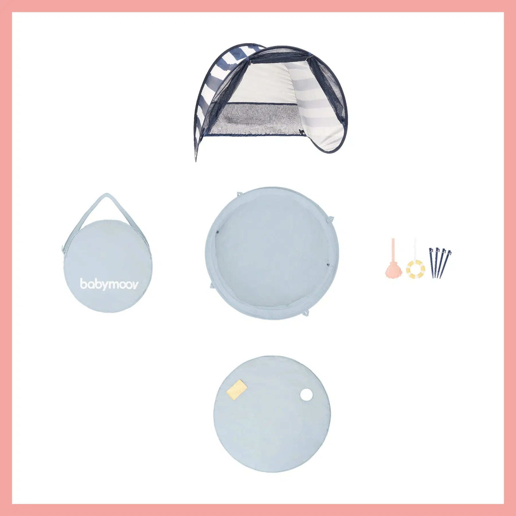 Babymoov 3in1 UV-tält - Mariniére Aquani - UV-tält - MamaMilla