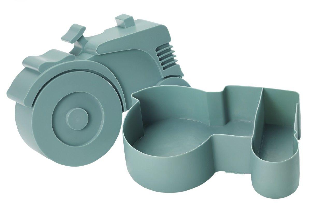 BLAFRE Lunchlåda med 2 fack - Traktor - Blågrön - Lunchlåda - MamaMilla