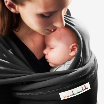 Love radius stretch wrap original - Kolgrå/Svart - wrap - MamaMilla