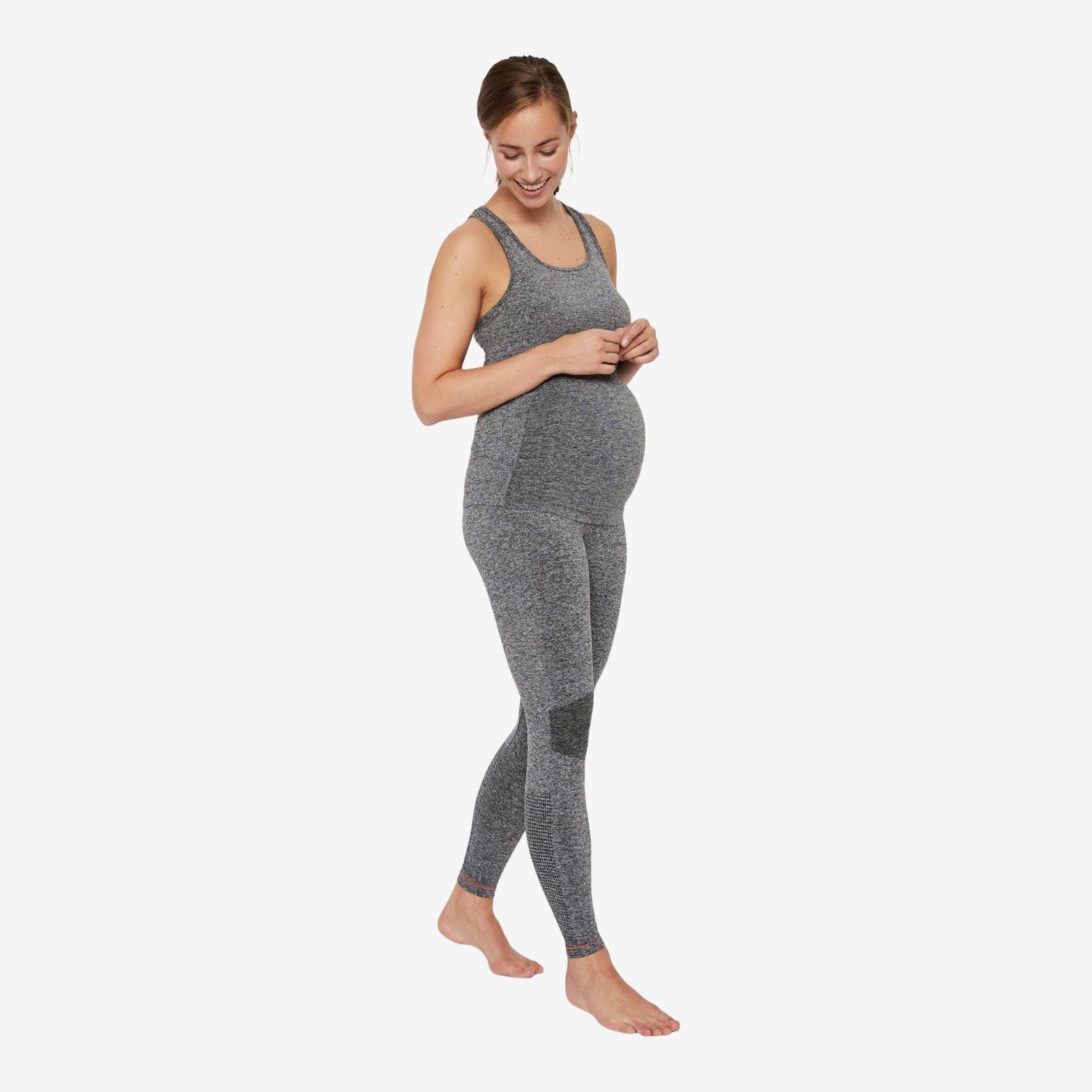 Mamalicious gravidträningsleggings - Grå ljung - Gravidkläder - MamaMilla