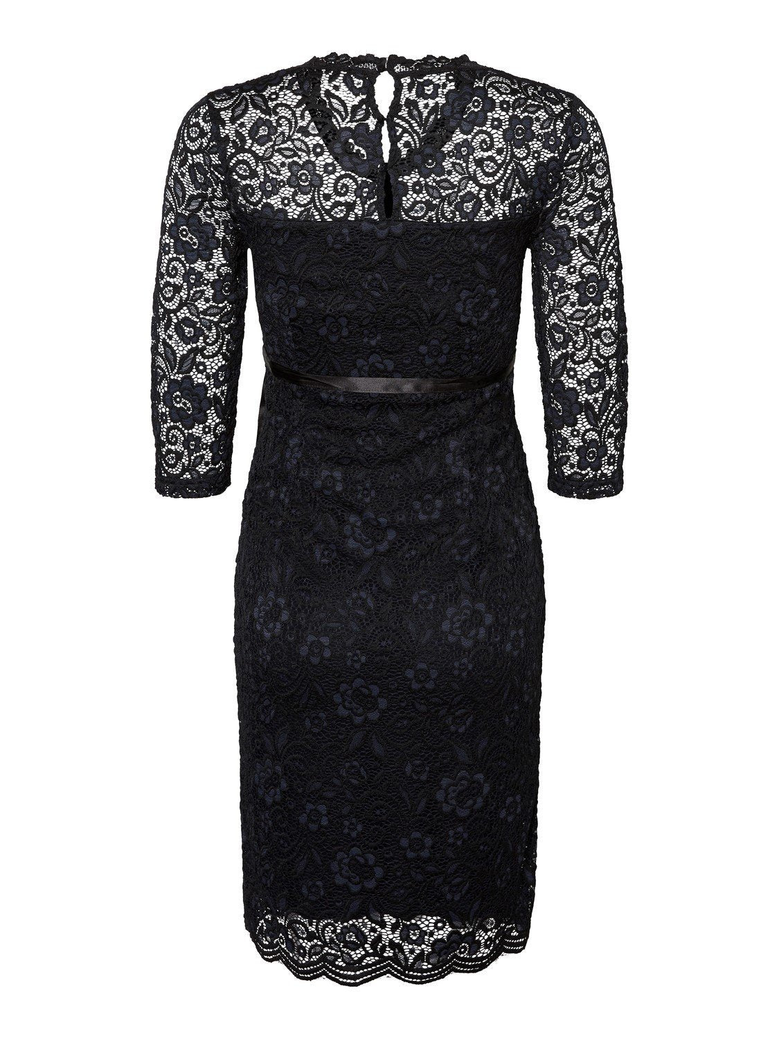 Mamalicious Tvåfärgad Gravidklänning i spets - Blå/Svart - Gravidkläder - MamaMilla