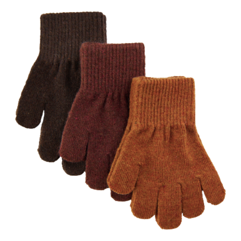 Mikk-line magiska stickade vantar - 3-pack - Decadent Chocolate - Vantar - MamaMilla