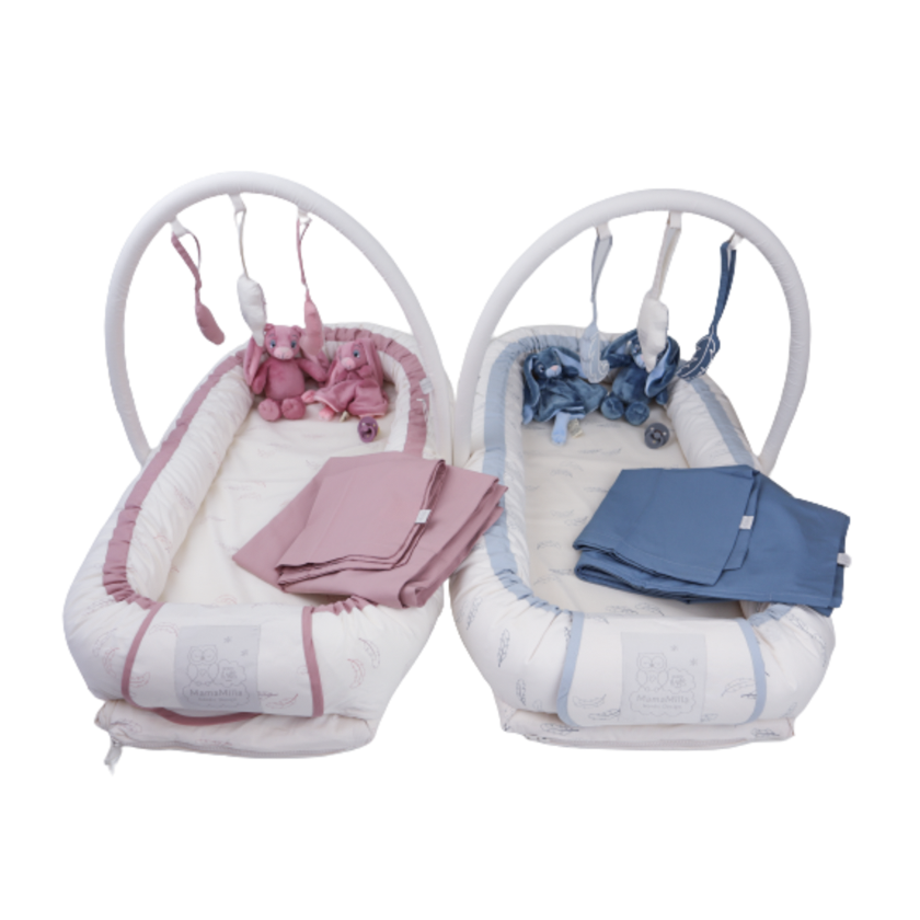 MamaMilla babynest med Fossflakes-fyllning - Rosenfjädrar - Babynest - MamaMilla