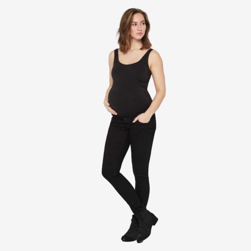 Mamalicious gravidjeans i slim fit - Svarta - Gravidkläder - MamaMilla
