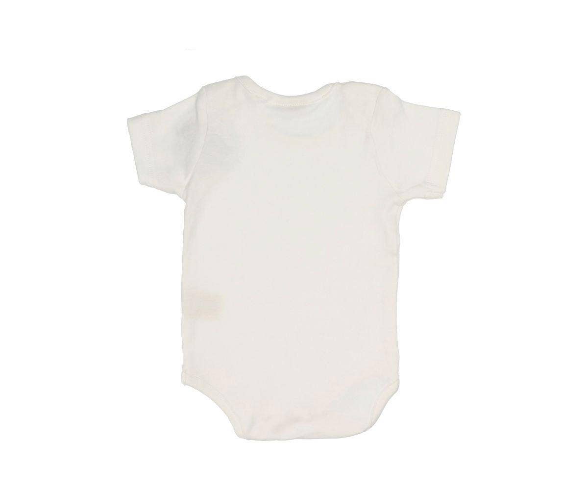 Tutete kortærmet babybody med blade - Hvid