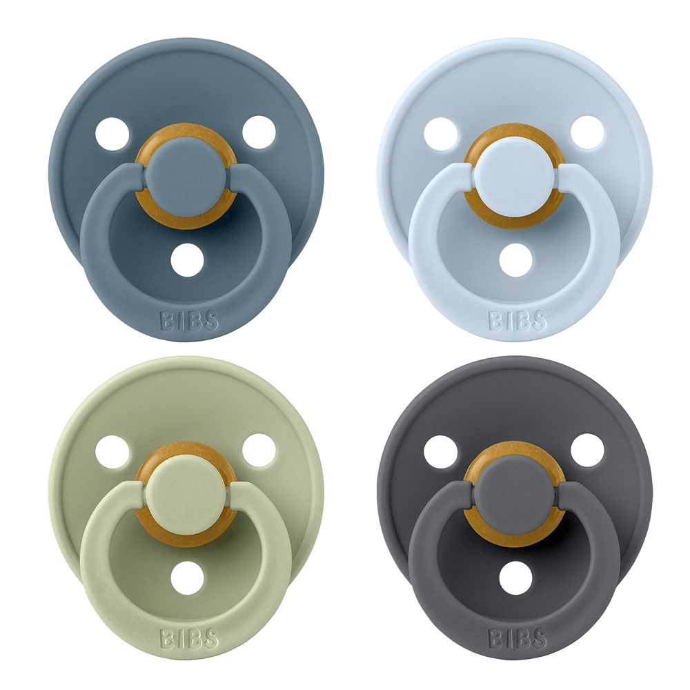 BIBS Colour rund sut str. 2, latex – Petrol/Sage/Baby Blue (4-pack) - MamaMilla