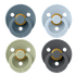 BIBS Color rund napp storlek 2, latex – Petrol/Sage/Baby Blue (4-pack) - MamaMilla