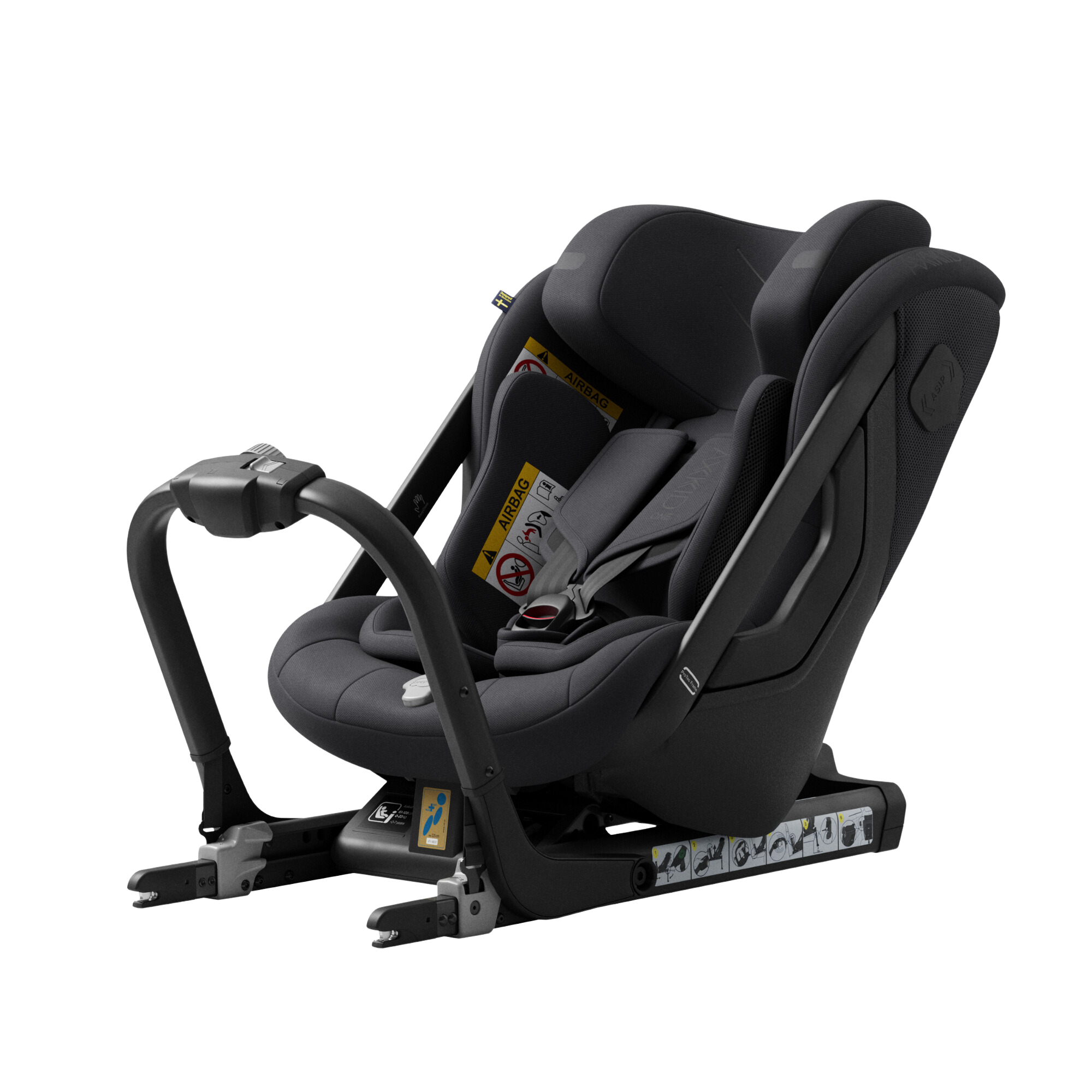 Axkid ONE 3 - Coastal Storm Black - iSize 61-125 cm - 61-125 cm (3 månader till 7 år) - MamaMilla