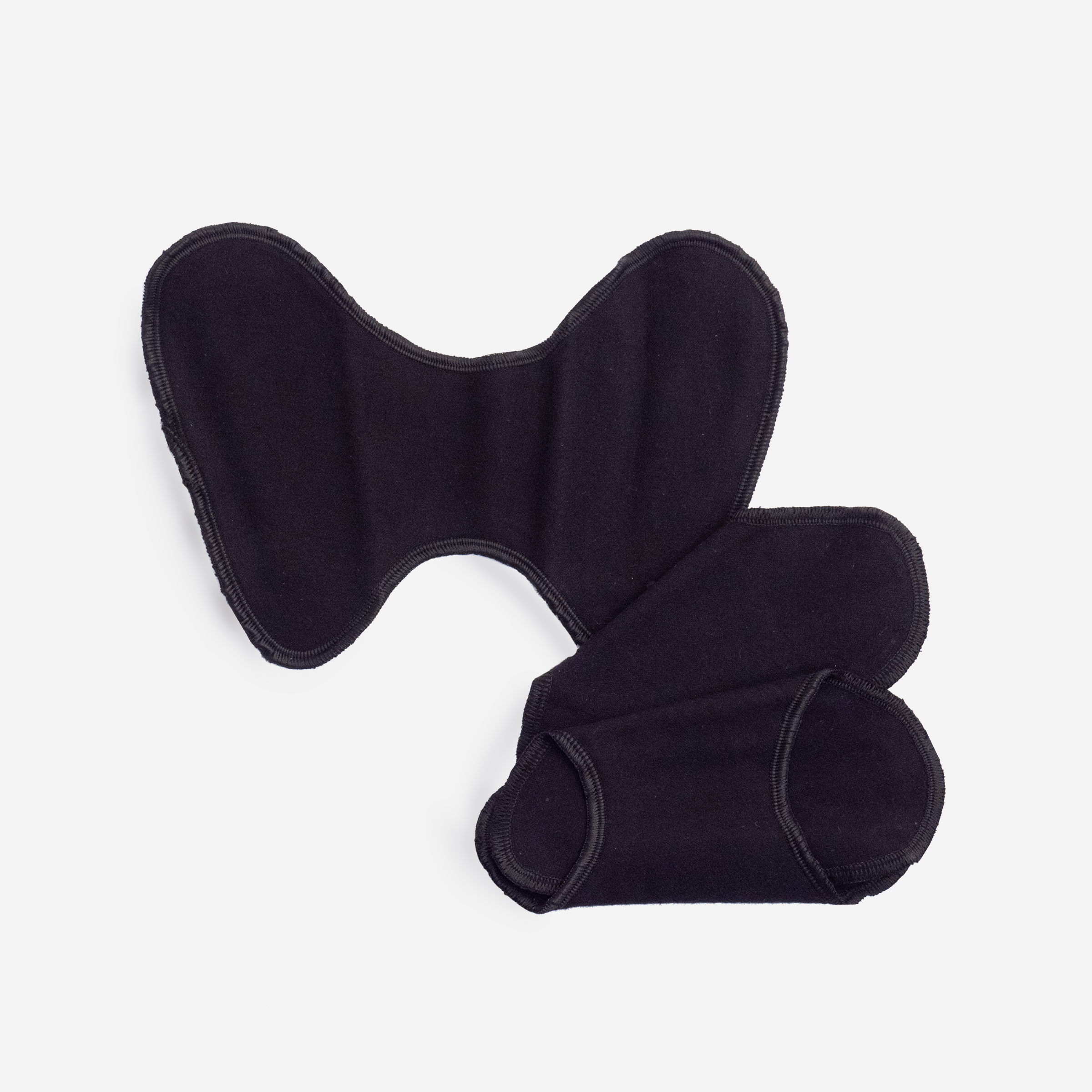 Imse Vimse G-streng Trusseindlæg uden Knapper (stofbind) i Økologisk Bomuldsflonel - 3 styk - Sort - Trusseindlæg - MamaMilla