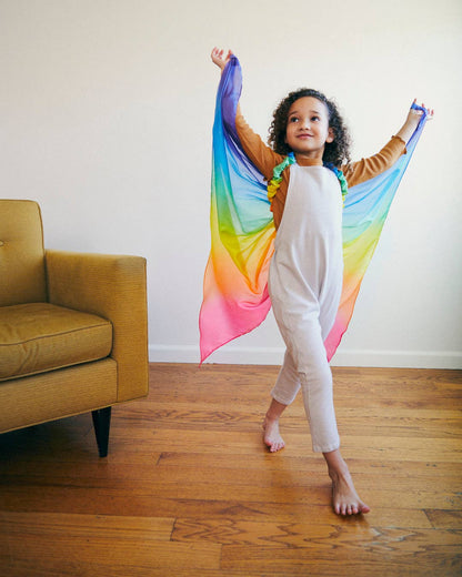 Sarahs Silk Silk Rainbow Wings - för Fairy Dress-Up Play - - MamaMilla