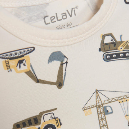 Celavi Jumpsuit med korta ärmar och ben - Arbetsbilar - Aloe - Jumpsuit - MamaMilla