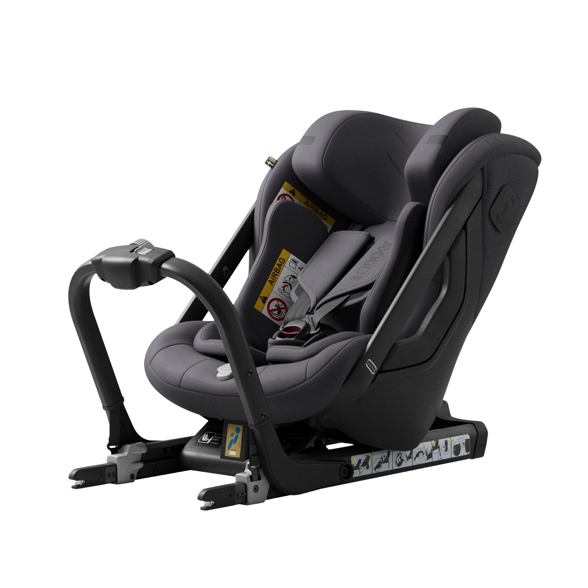 Axkid ONE 3 - Arctic Mist Grey - iSize 61-125 cm - 61-125 cm (3 månader till 7 år) - MamaMilla