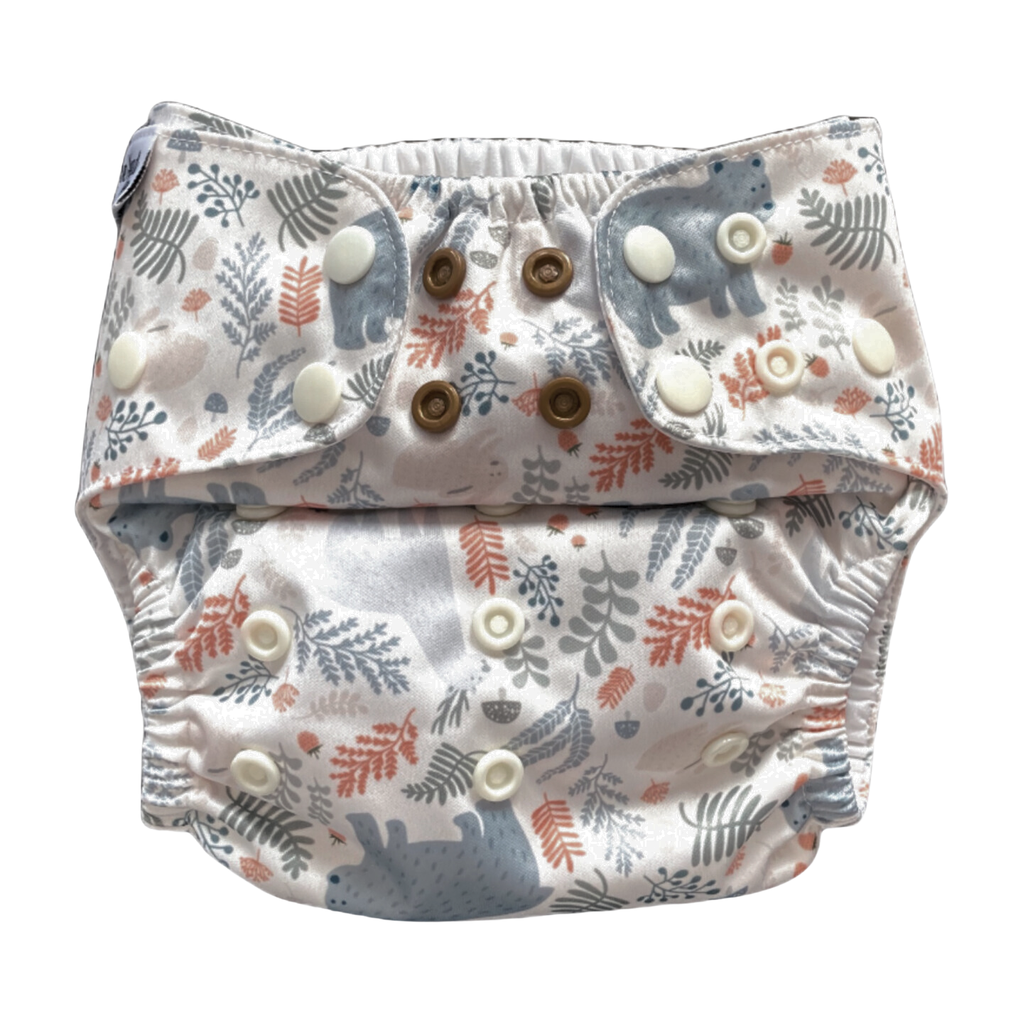 Svenska Skogen | Fickblöja | Smal 3-15kg: Humleblommor beige / Inga inlägg - - MamaMilla