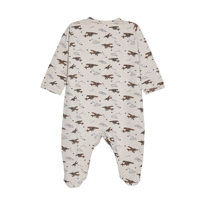 Fixoni jumpsuit/nattdräkt med fötter - Flygplan - India Ink - Jumpsuit - MamaMilla