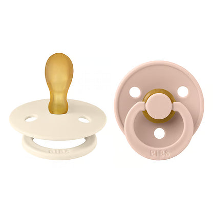 BIBS Colour symmetrisk napp storlek 2, latex – Ivory/Blush (2-pack)