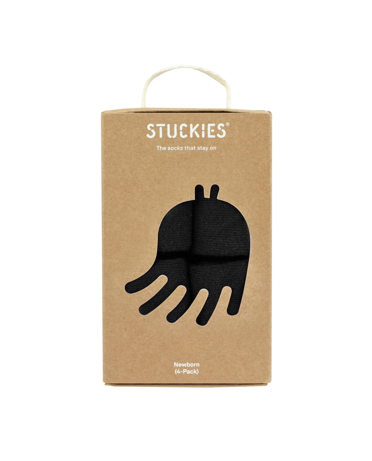 STUCKIES strumpor för nyfödd med sömlös tå och "stay on" - 4-pack - Svarta - Strumpor - MamaMilla