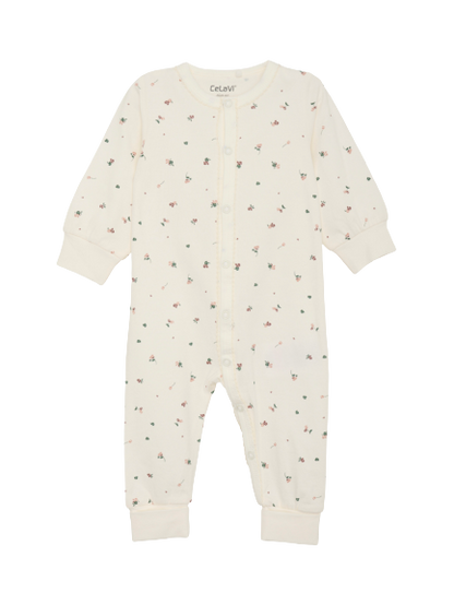 Celavi Onesie spetskant - Blommor - Rose Brown - Onesie - MamaMilla